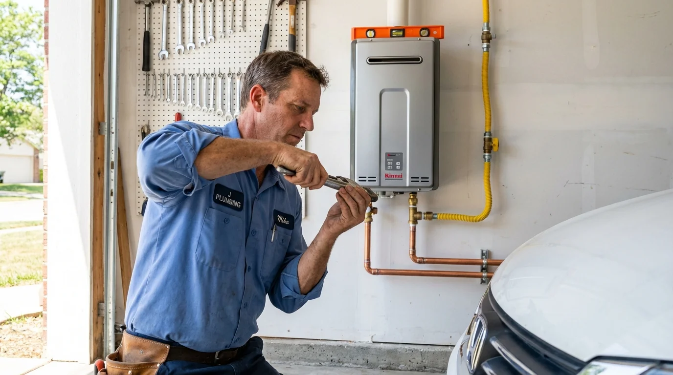 Tankless water heater installation by a Johns Plumbing LLC plumber in Toluca